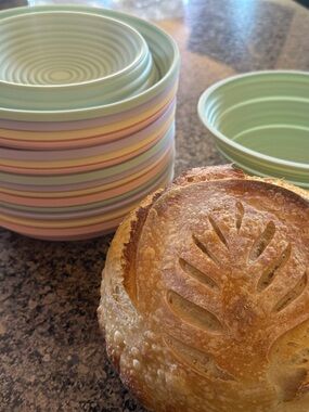 Stackable silicone sourdough proofing bowls- Set of Multicolor Bowls (4 per set)